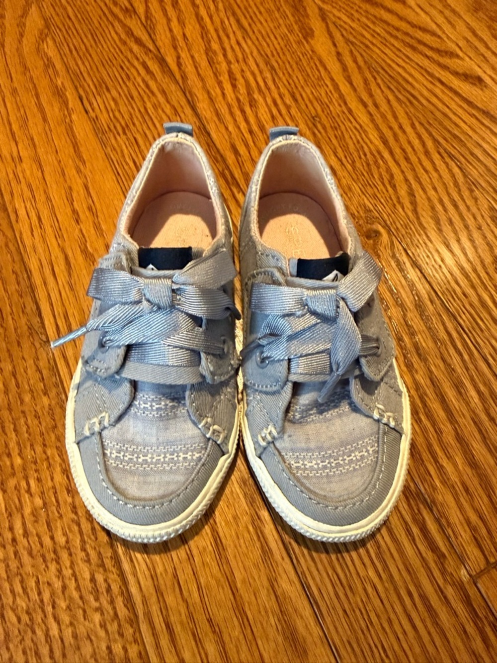 Kids Toddler Casual Gray Silver Sperry Canvas Sneakers